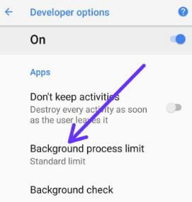 Android8.1でバックグラウンドプロセスの制限を変更する方法