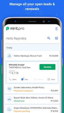Android用Mintproオンライン保険ビジネスアプリ