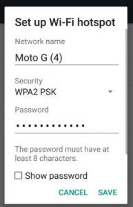 androidnougatにwifiホットスポットを設定する