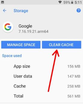 Android携帯のGoogleアプリのキャッシュをクリア