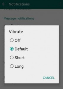 WhatsApp androidlollipopでバイブレーションをオフにする方法