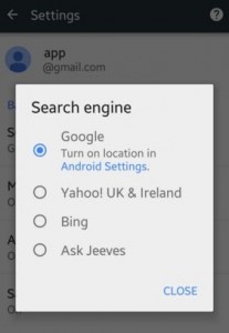 デフォルトの検索エンジンのAndroid携帯を変更する方法